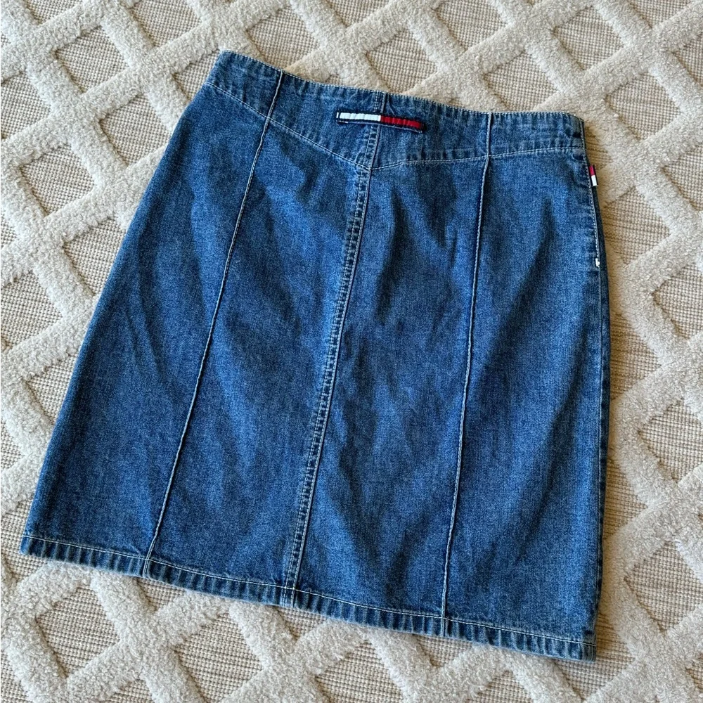 Vintage Y2K 90’s Tommy Jeans Retro Denim Blue Skirt Size 0 Classic Streetwear